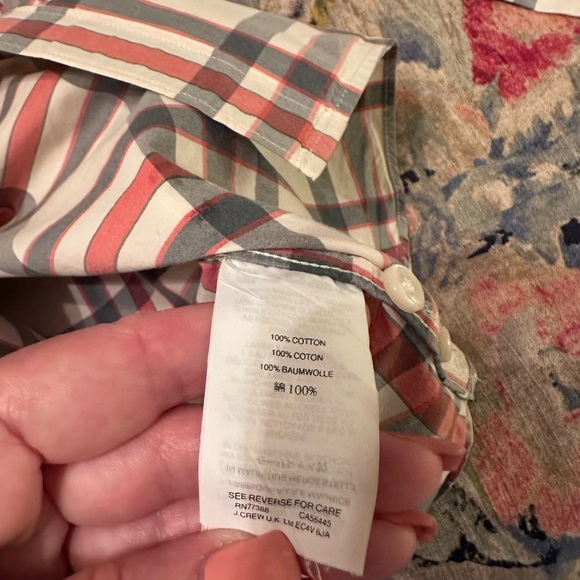 J Crew Men’s Oxford Cotton Long-Sleeve Butyon-Down Shirt, Slim Large, Plaid, EUC - Picture 9 of 10